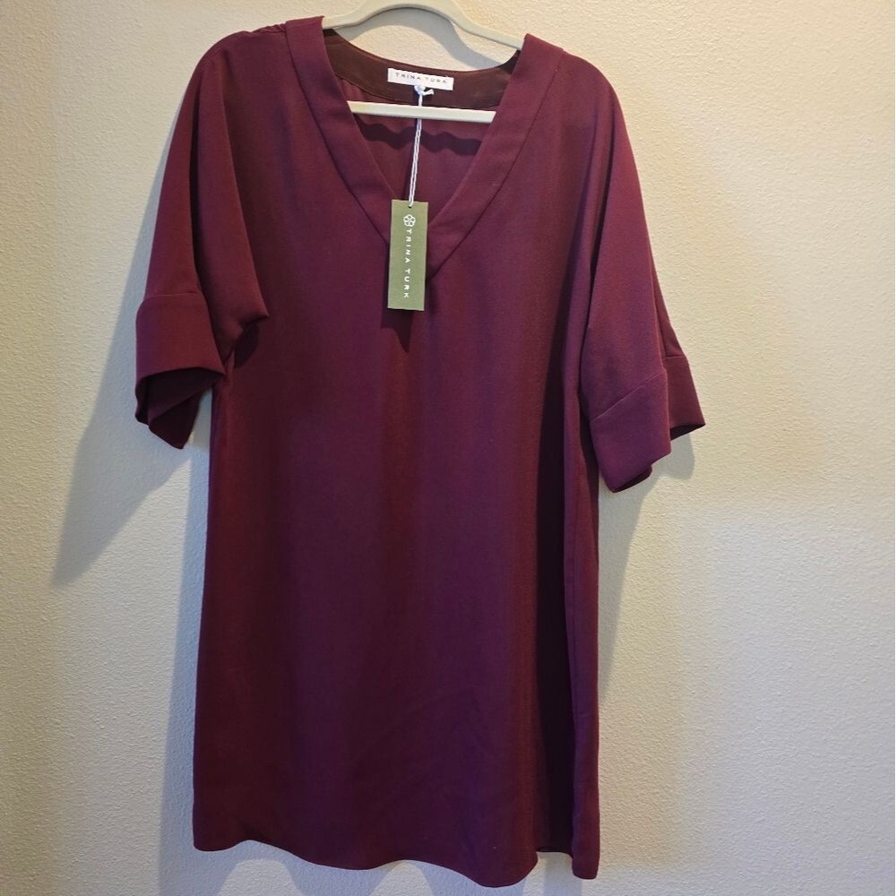 NWT Trina Turk Dellia Dress In Wine Sz S